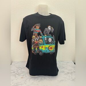 Slashers Horror Villains T Shirt XL Scooby Doo Mystery Machine Mens XL Black